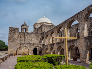 Fototapeta premium San Antonio Missions National Historical Park. Mission San Jose is a historic Catholic mission in San Antonio, Texas, USA