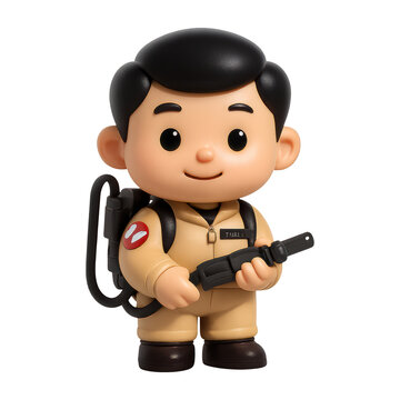 PNG Cute ghostbuster toy illustration