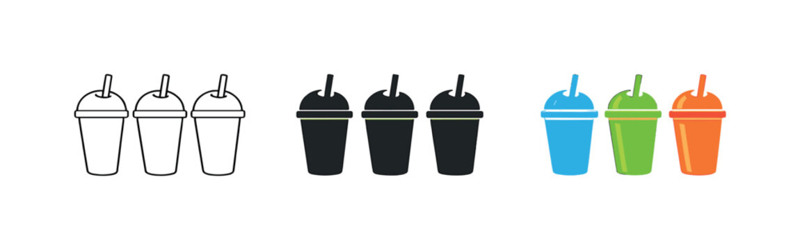 Hydration outcome represented using equivalent takeaway juice cups displayed horizontally, same domed lids and straw openings