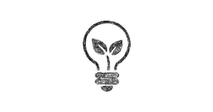 Sketch energy efficiency icon animation - smooth progressive reveal