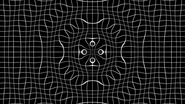 Gravitational Waves Rippling Spacetime Grid Distortion Background Abstract Monochrome 4K Video Background