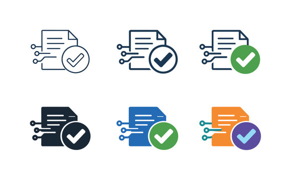 Abstract representation of functional verification workflows in software creation, conveyed through a precise checking symbol
