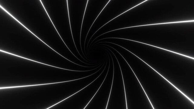 Raymarched Wormhole Tunnel Infinite Spacetime Flight Background Abstract Monochrome 4K Video Background