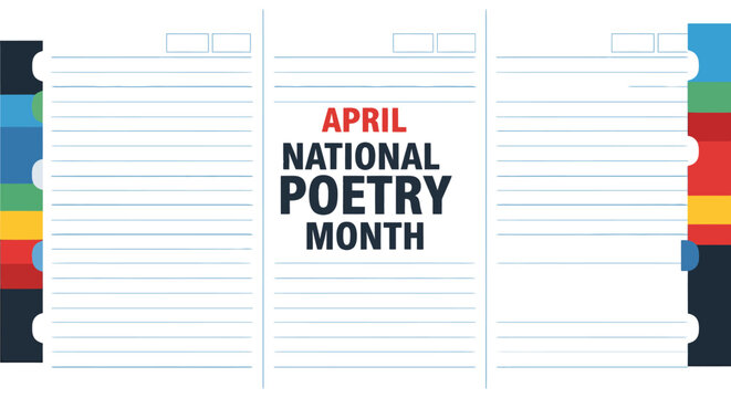 National poetry month april celebration a textured white background