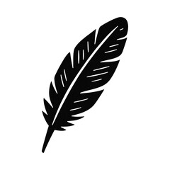 Obraz premium PNG Black feather silhouette illustration.