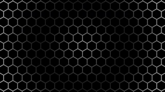 Hexagonal Cyber Grid Infinite Honeycomb UI Background Abstract Monochrome 4K Video Background