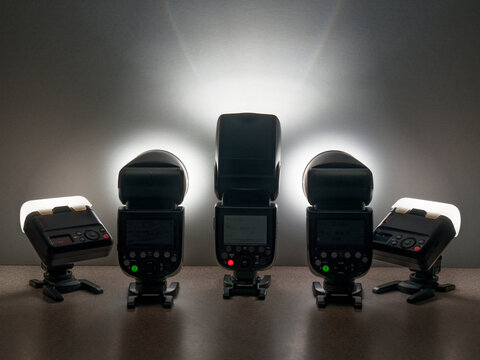 Five remotely triggered speedlight flashes showing versatility and creative potential of off-camera flashes