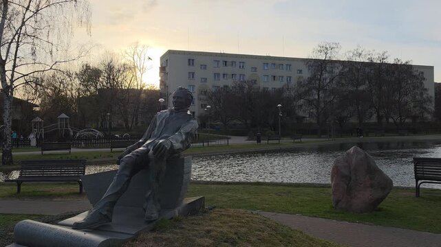 A trip through the parks on a spring day, Grodzisk Mazowiecki near Warsaw, Masovia, Poland.