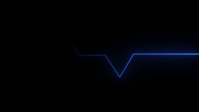Neon heartbeat flatline. Seamlessly looping animation. EKG heart rate display screen medical research. Background heartbeat line neon light heart rate display screen medical research, with video.