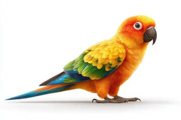 Obraz premium Vibrant parrot illustration on white background for commercial design