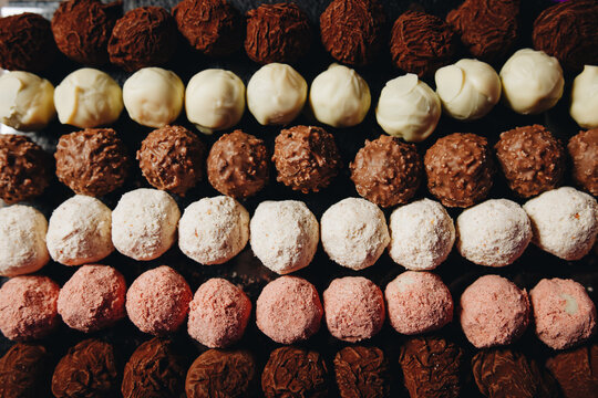 Assorted Chocolate and Truffle Rows Display