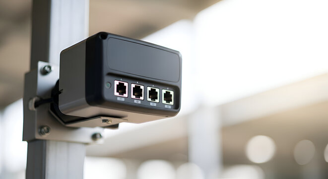 Close-up of parking lot ticket machine.