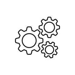 Fototapeta premium hree Interlocking Gears Icon for Settings Cooperation and Workflow Process