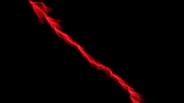 &ldquo;Fiery Red Thunder Strike &ndash; Intense Lightning Flash Storm Effect in Darkness&rdquo;