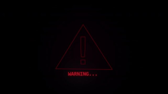 Red Alert Warning or Danger Animation background, Intro or Trigger Warning Screen, Cyberspace and Cybersecurity, Crime and Danger Alert Screen. Neon Glow, Disclaimer Animation for creative projects 4K
