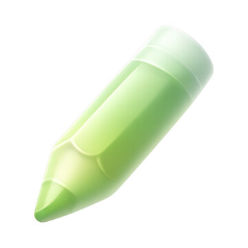 PNG Green crayon isolated on white.