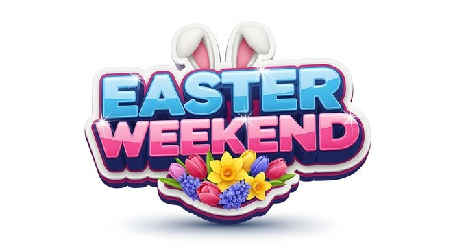 Easter weekend celebration with bunny and eggs