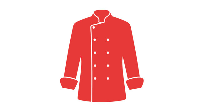 Red Chef Jacket with White Buttons.