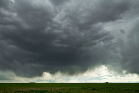 Severe Thunderstorm Clouds Over Eastern Colorado Plains Dramatic Sky