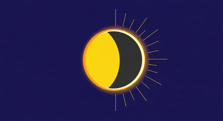 Partial Solar Eclipse Celestial Event Illustration. © Agos