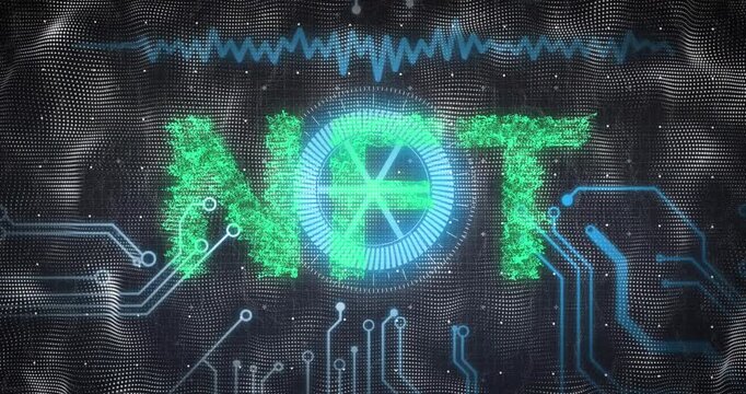 Animation of scope scanning over nft text
