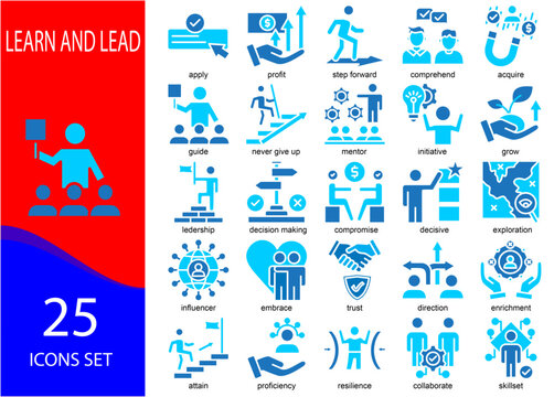 learn and lead icon sheet glyph color