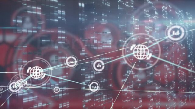 Animation of network of connections over light spots