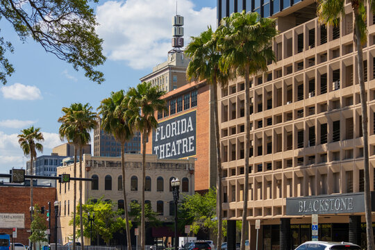 Office buildings and the Florida Theatre in downtown Jacksonville Florida USA