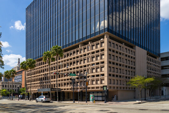 Office buildings and the Florida Theatre in downtown Jacksonville Florida USA