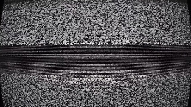 Classic analog television static noise texture with horizontal lines