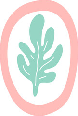 Fototapeta premium Leaf Emblem In Oval Badge