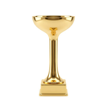Elegant golden trophy cup 