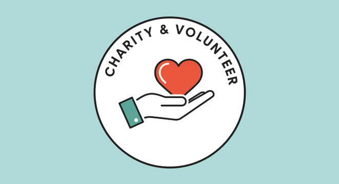 charity volunteer logo with heart.