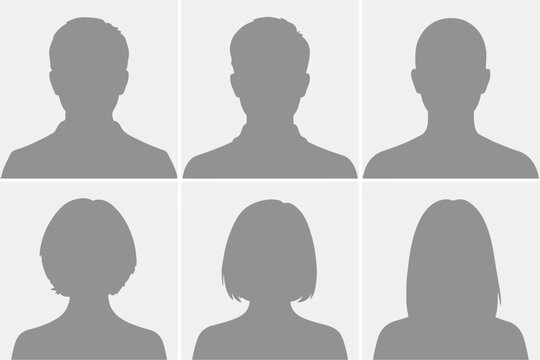 avatar profile placeholders set of headshot silhouettes
