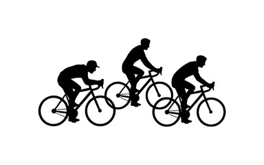 Fototapeta premium Cycling silhouettes of a race in progress.