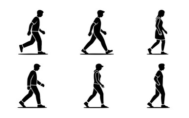 Obraz premium Silhouette illustrations of people walking.