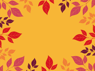 Obraz premium Hello autumn Seasonal Background with Colorful Leaves