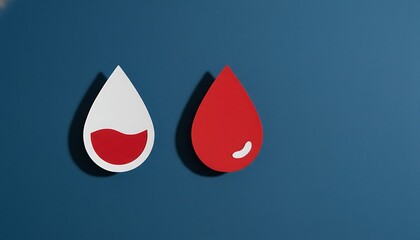 Fototapeta premium Blood drop paper cutouts for thalassemia awareness and donation