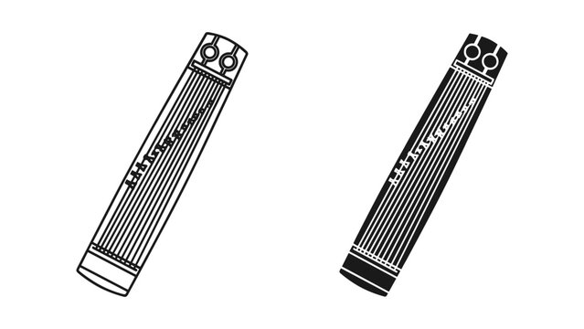 Two electronic devices with screens and buttons on a white background