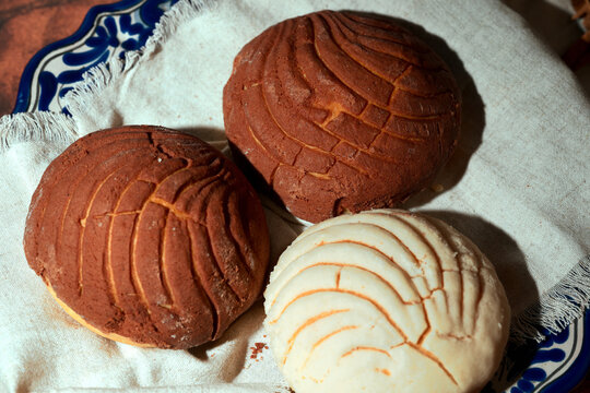 Artisanal Mexican sweet bread pan dulce still life