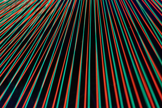 Colorful lines on black create visuals