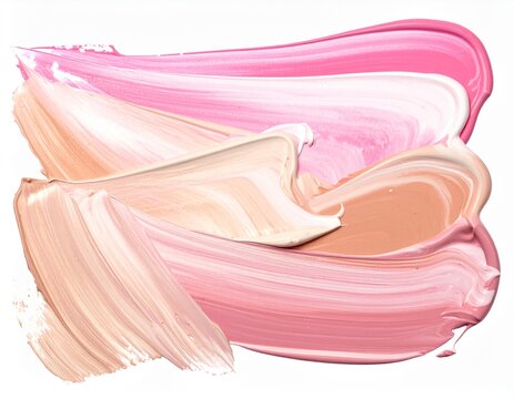 Mistura de tinta acr&iacute;lica rosa e bege com tra&ccedil;os ricos e pigmentos em camadas isolados 