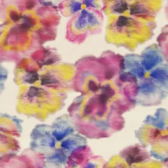 Seamless pattern with flowers pansies. Seamless floral print, hand-painted with watercolors. © Арина Трапезникова