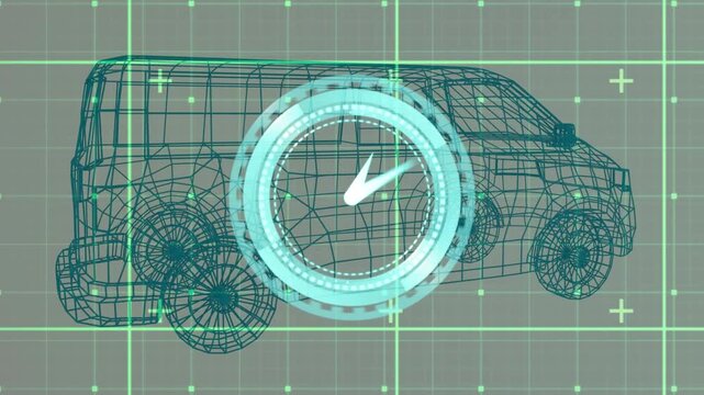 Animation of clock moving over car project