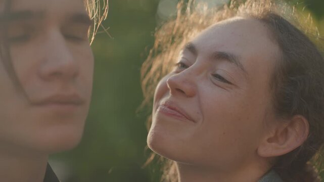Warm daytime expressions of heartfelt love and sincere promises exchanged. Joyful daylight encounters where young lovers share genuine affection and heartfelt promises with each other