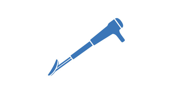 Blue Surgical Laparoscopic Grasper Instrument Icon on White Background