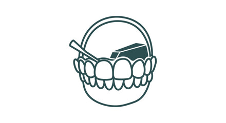 Obraz premium Dental Implant Surgery Concept: Tooth Crown Placement with Surgical Tool
