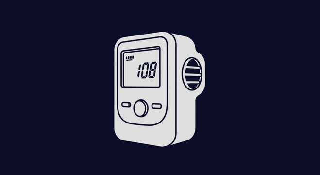 Digital Blood Pressure Monitor Device with Screen Displaying 108