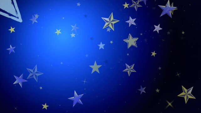 stars moving forward on blue background