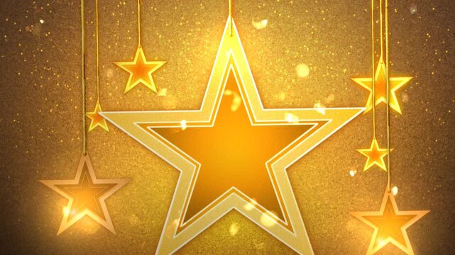 vector illustration shape with golden particles falling background